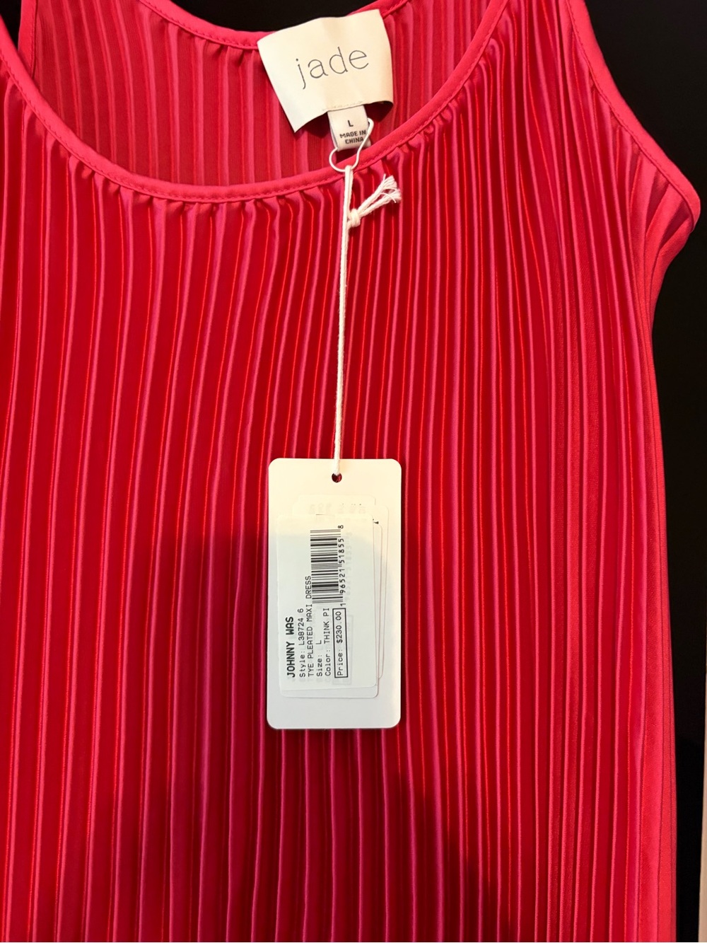 Johnny Was Hot Pink Pleated Maxi dress🩷NWT - Picture 4 of 8